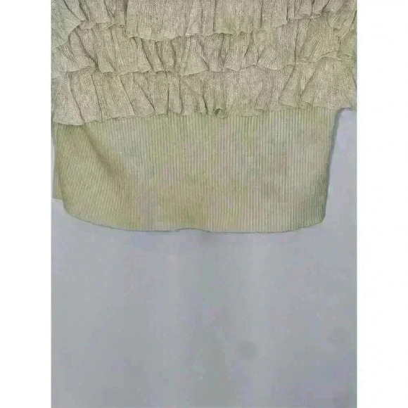 Lalavon Women's Ivory Ruffle Detail Square Neck Sweater Top Size L - Picture 4 of 12